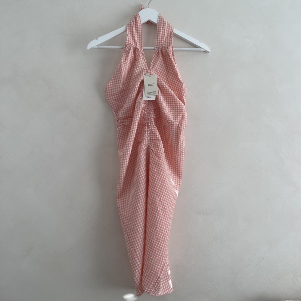 Stylish Pink Gingham Halter Jumpsuit
